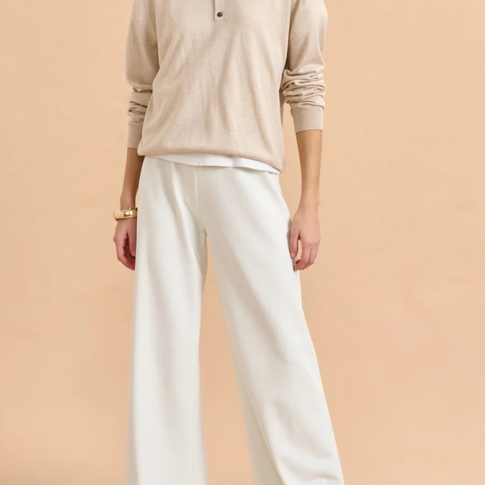 La Ligne Cream Wide-Leg Pants